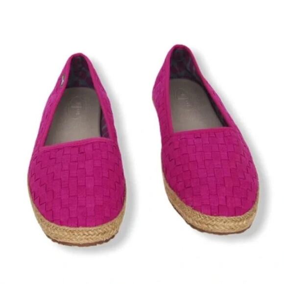Sanuk Women's Fuschia Pink Basket Case Sidewalk Surfers Flats Size 6 - Picture 2 of 8